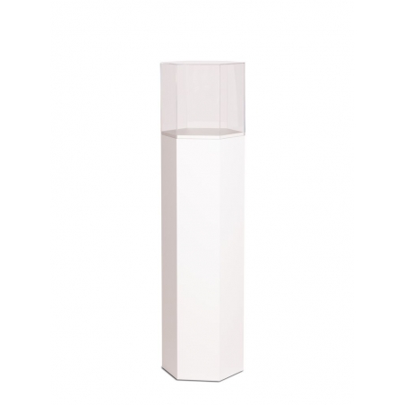Hexagon plinth, white