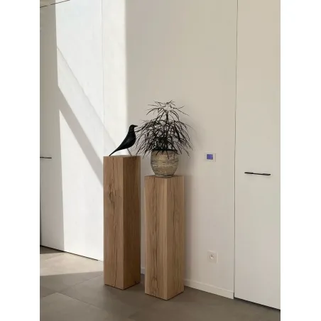 oak wood plinth sanded