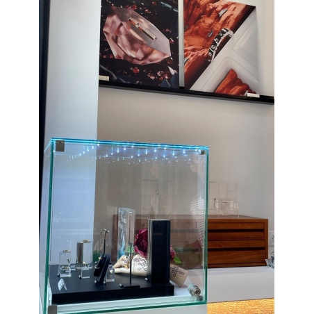 Glass Display Case with Integrated LEDs and a Door