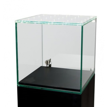 Glass Display Case with Integrated LEDs and a Door