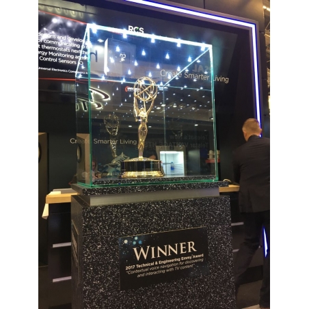 Glass Display Case with Integrated LEDs and a Door