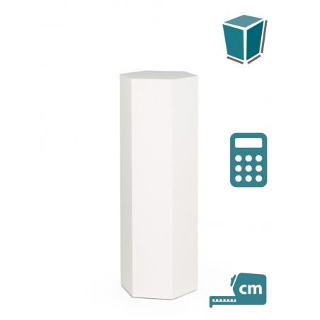 Hexagon plinth, white