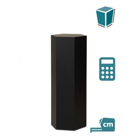Hexagon plinth, black