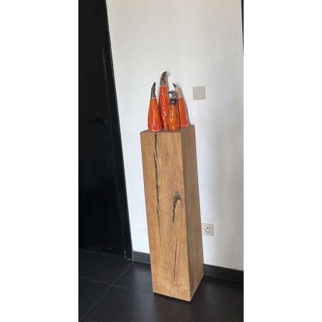 oak wood plinth sanded