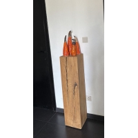 oak wood plinth sanded