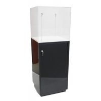 cabinet and storage plinth black high gloss, 30 x 30 x 100 cm (LxWxH)