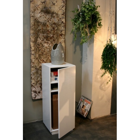 cabinet and storage plinth white high gloss, 40 x 40 x 100 cm (LxWxH)